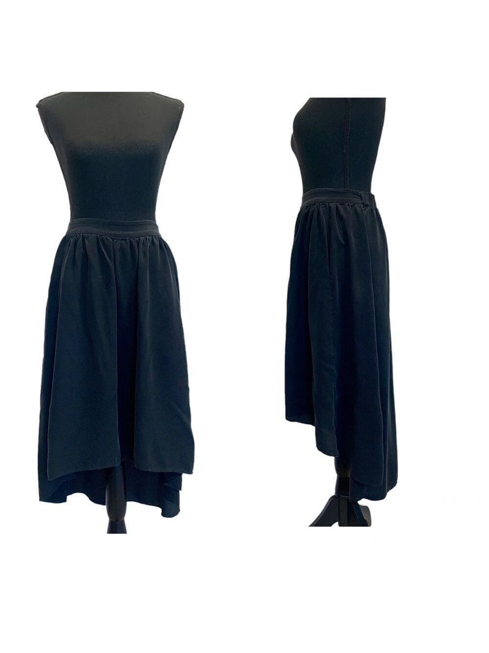 Aritzia Wilfred black silk asymmetrical skirt Sz XS
